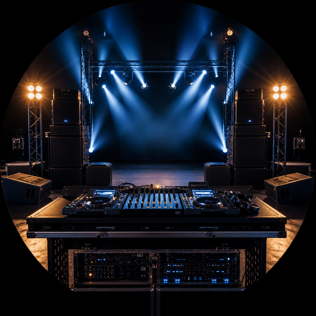 Professionelt lyd- og DJ-setup til et arrangement